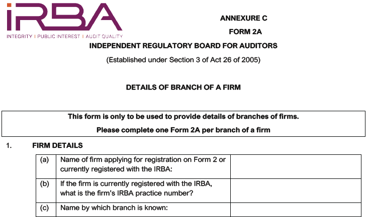 BN667 Annex C Form 2A i