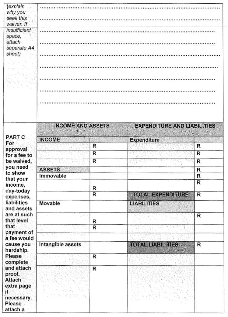 Application waiver of fees community schemes-2