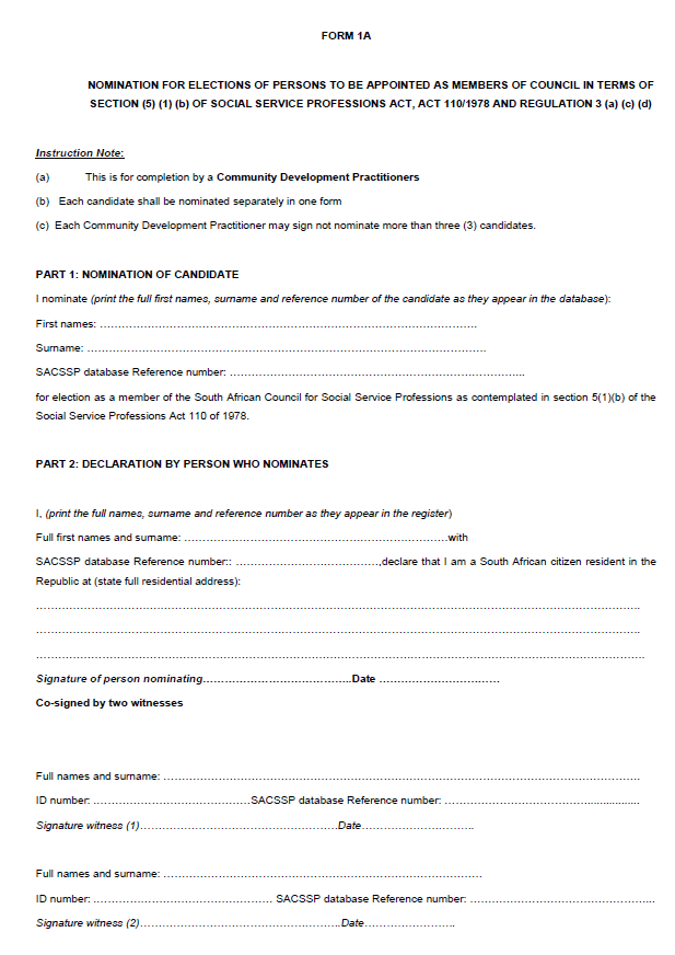 R4783 Form 1A Nomination for Elections