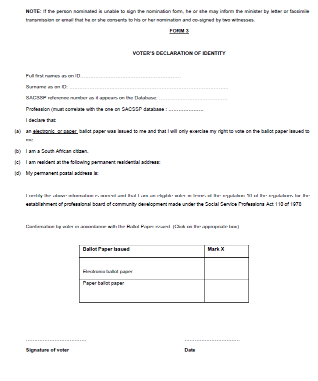 R4783 Form 3 Voters Declaration